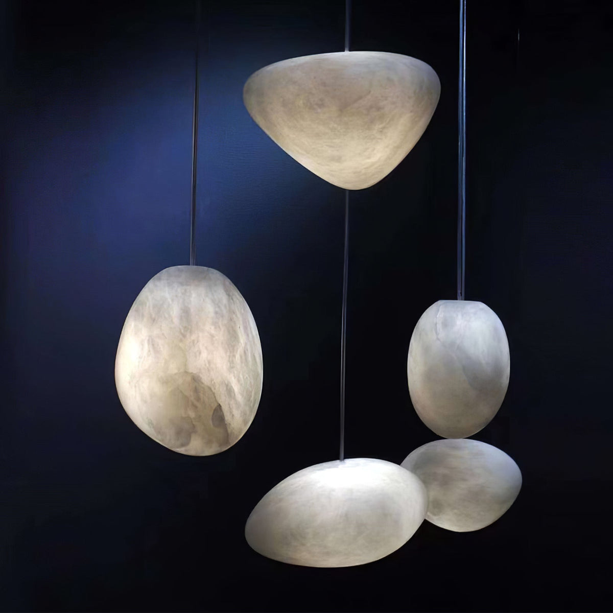 Nivisaya lampada a sospensione ciottoli alabastro