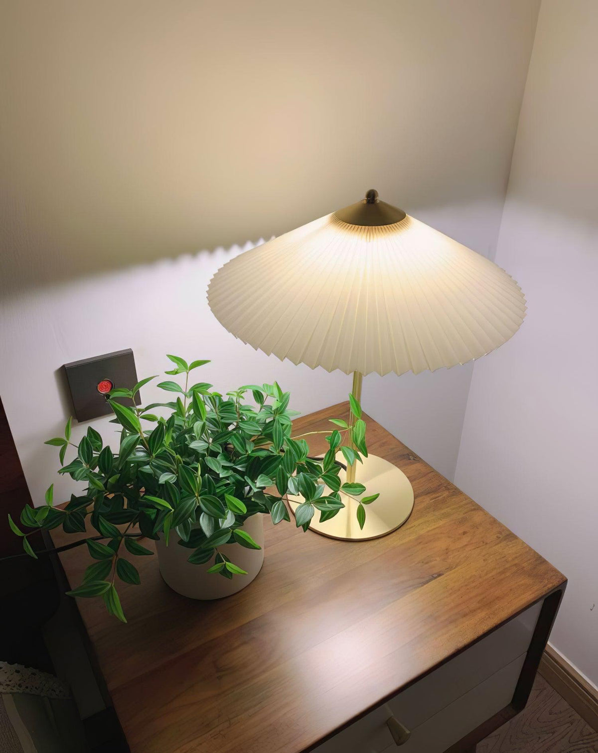 Camirir lampada da tavolo a Parasole Pleatato