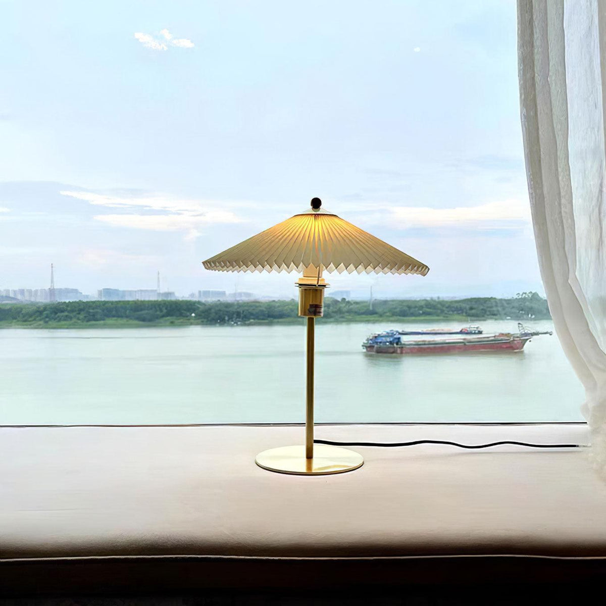Camirir lampada da tavolo a Parasole Pleatato