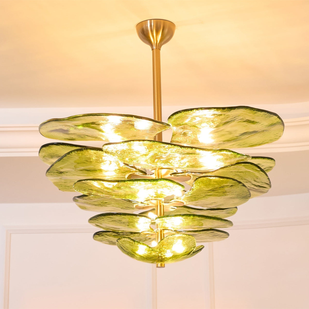 Crivs lampadario Oro vetro Murano petali lusso