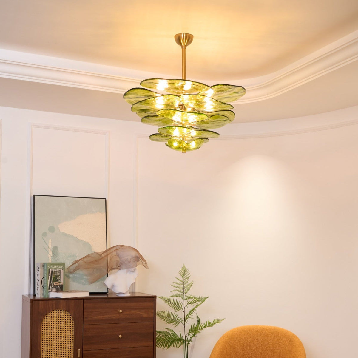 Crivs lampadario Oro vetro Murano petali lusso