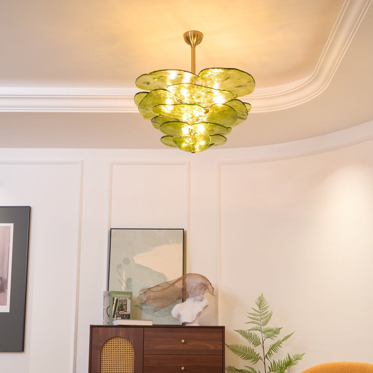 Crivs lampadario Oro vetro Murano petali lusso