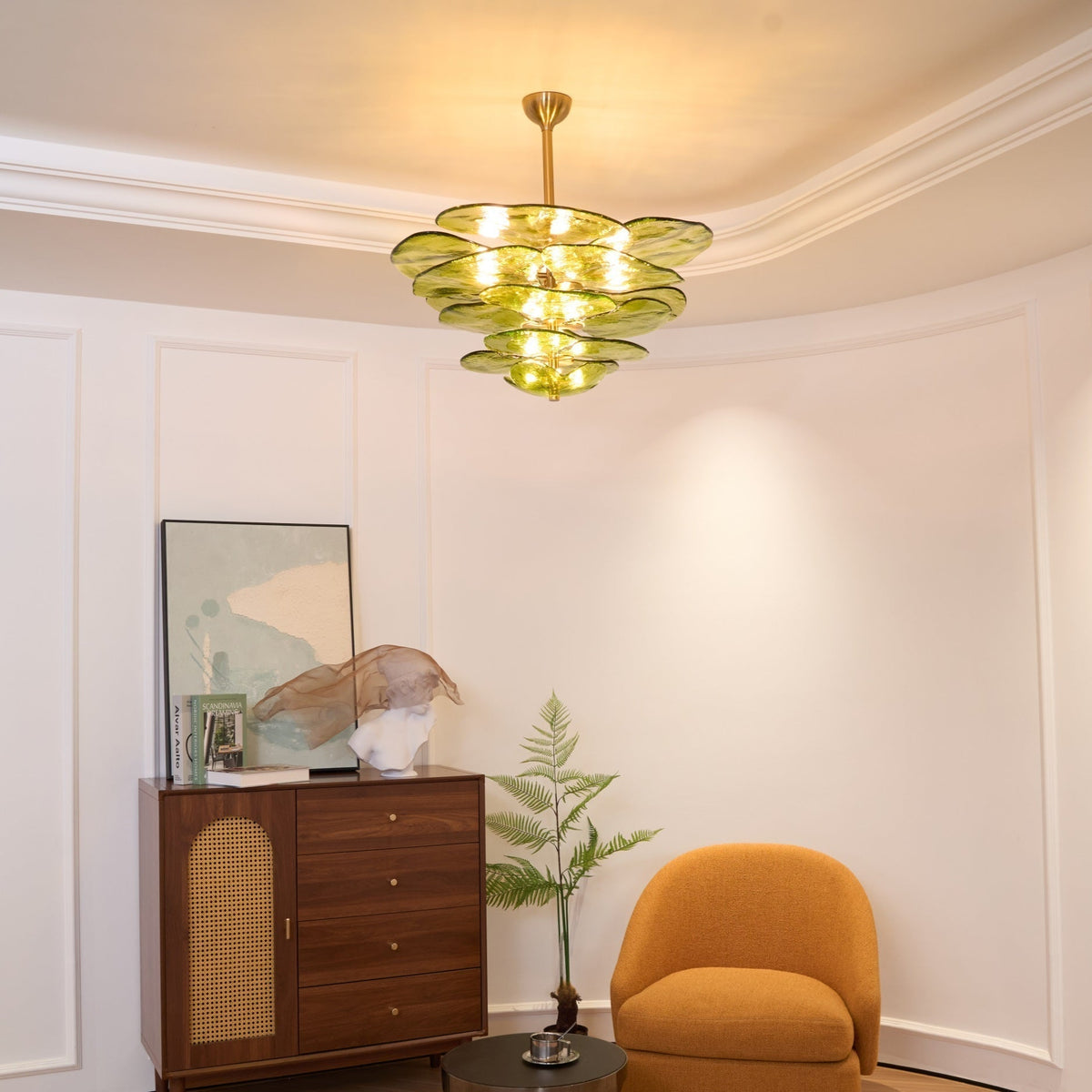 Crivs lampadario Oro vetro Murano petali lusso