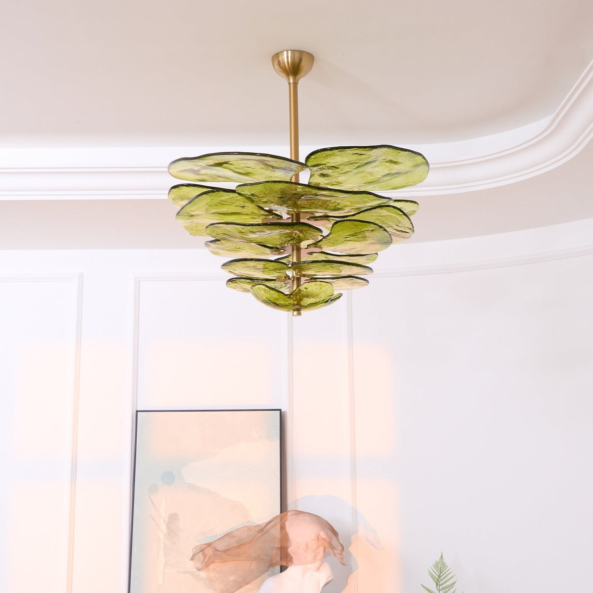 Crivs lampadario Oro vetro Murano petali lusso