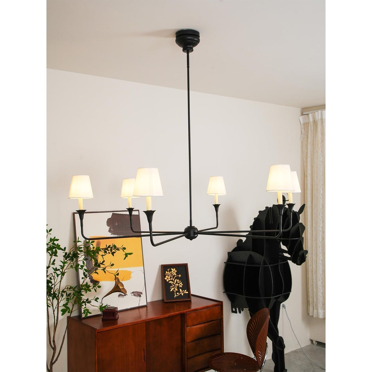 Arthaila lampadario vintage industriale grande in tessuto