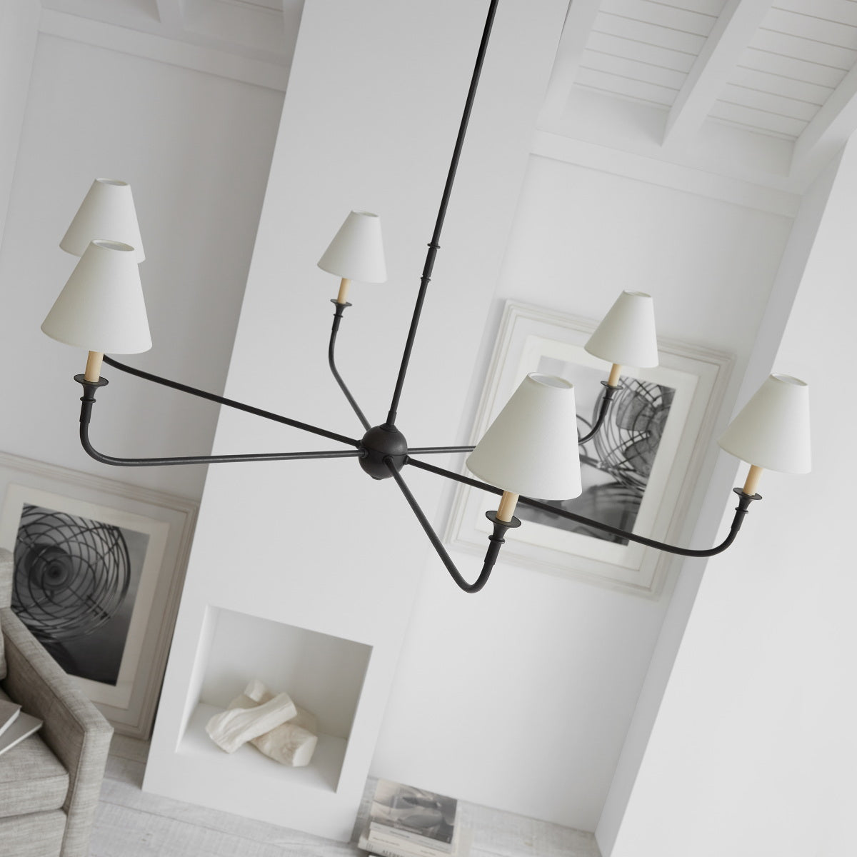 Arthaila lampadario vintage industriale grande in tessuto