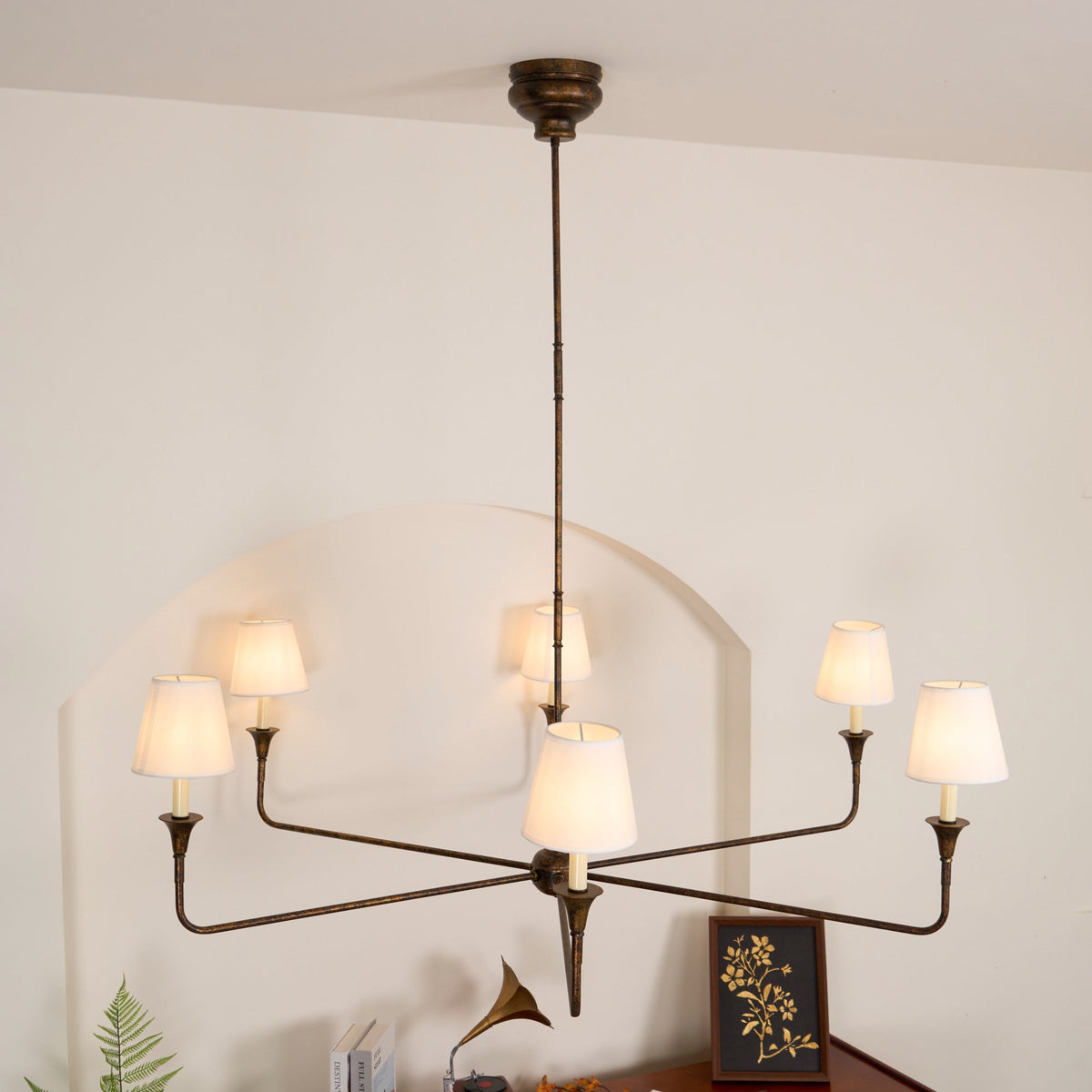 Arthaila lampadario vintage industriale grande in tessuto