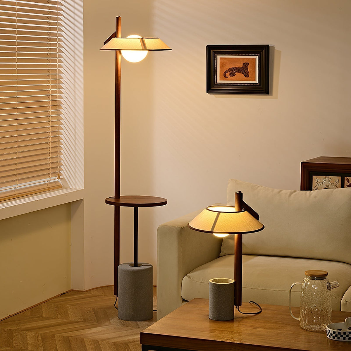 Mirz lampada da terra minimalista in legno di Noce
