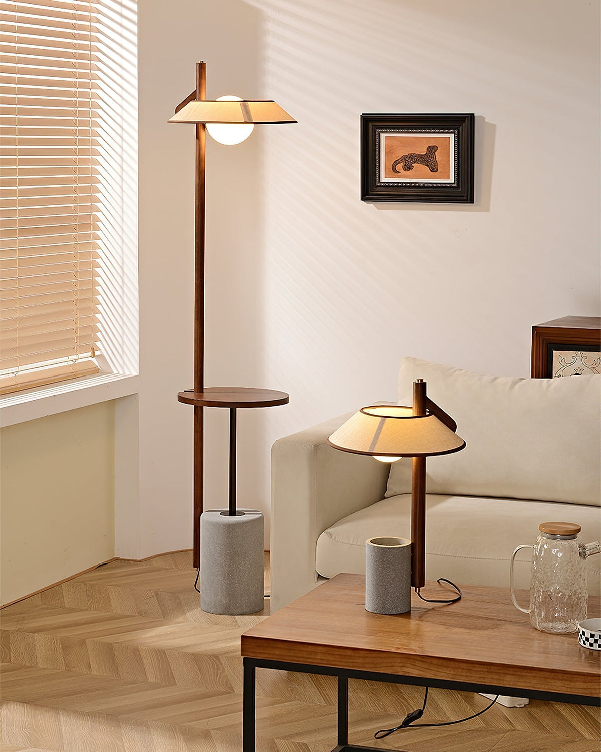 Mirz lampada da terra minimalista in legno di Noce