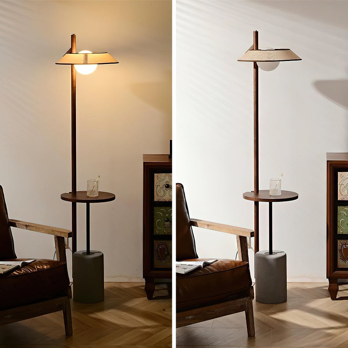 Mirz lampada da terra minimalista in legno di Noce
