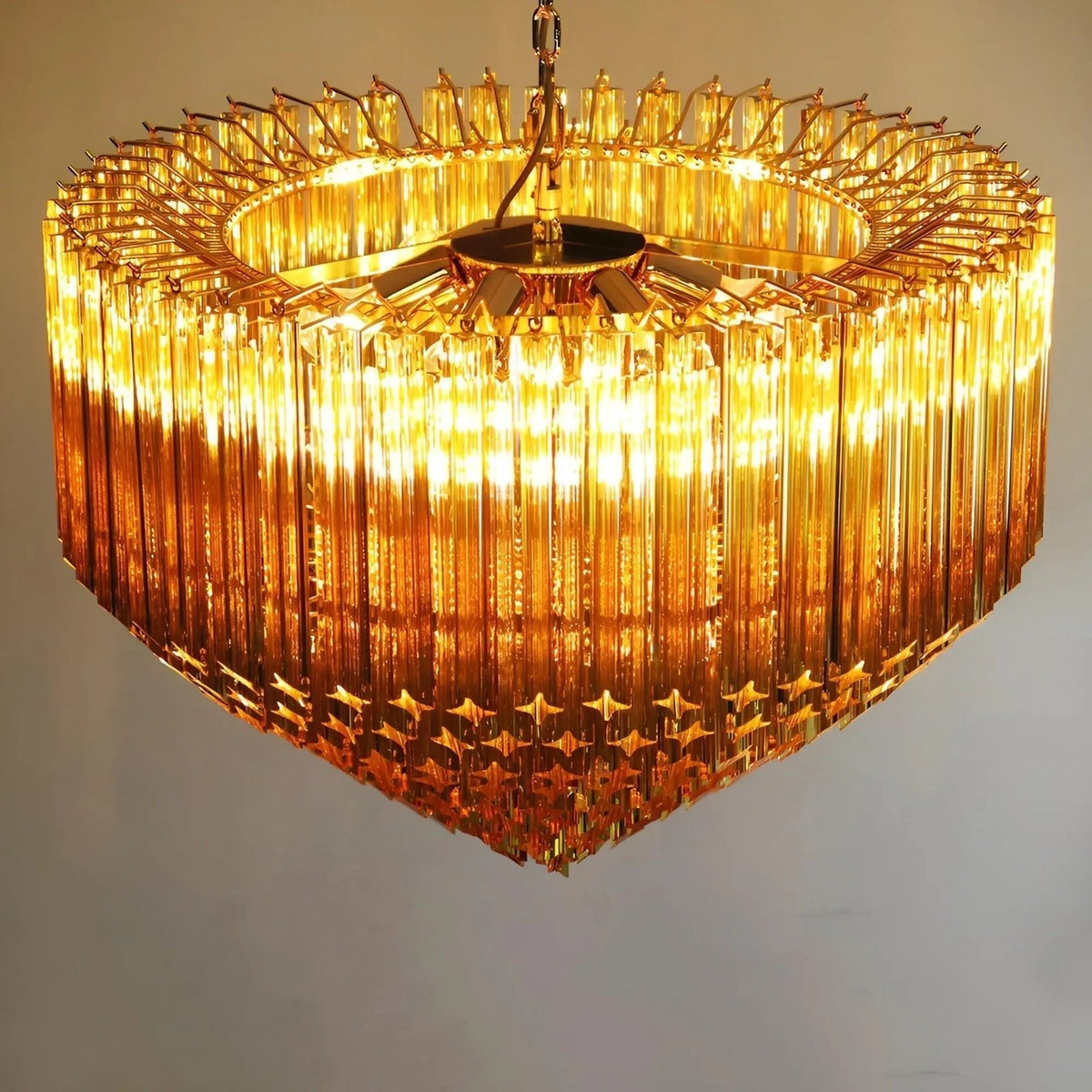 Celiselle lampadario in vetro di Murano ambra Prism Grand Art