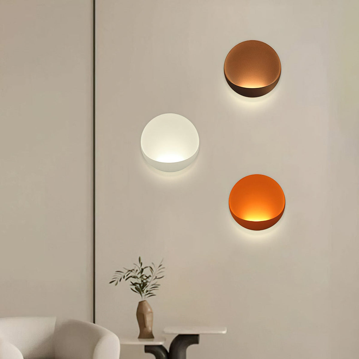 Flindt lampada da parete tonda in alluminio