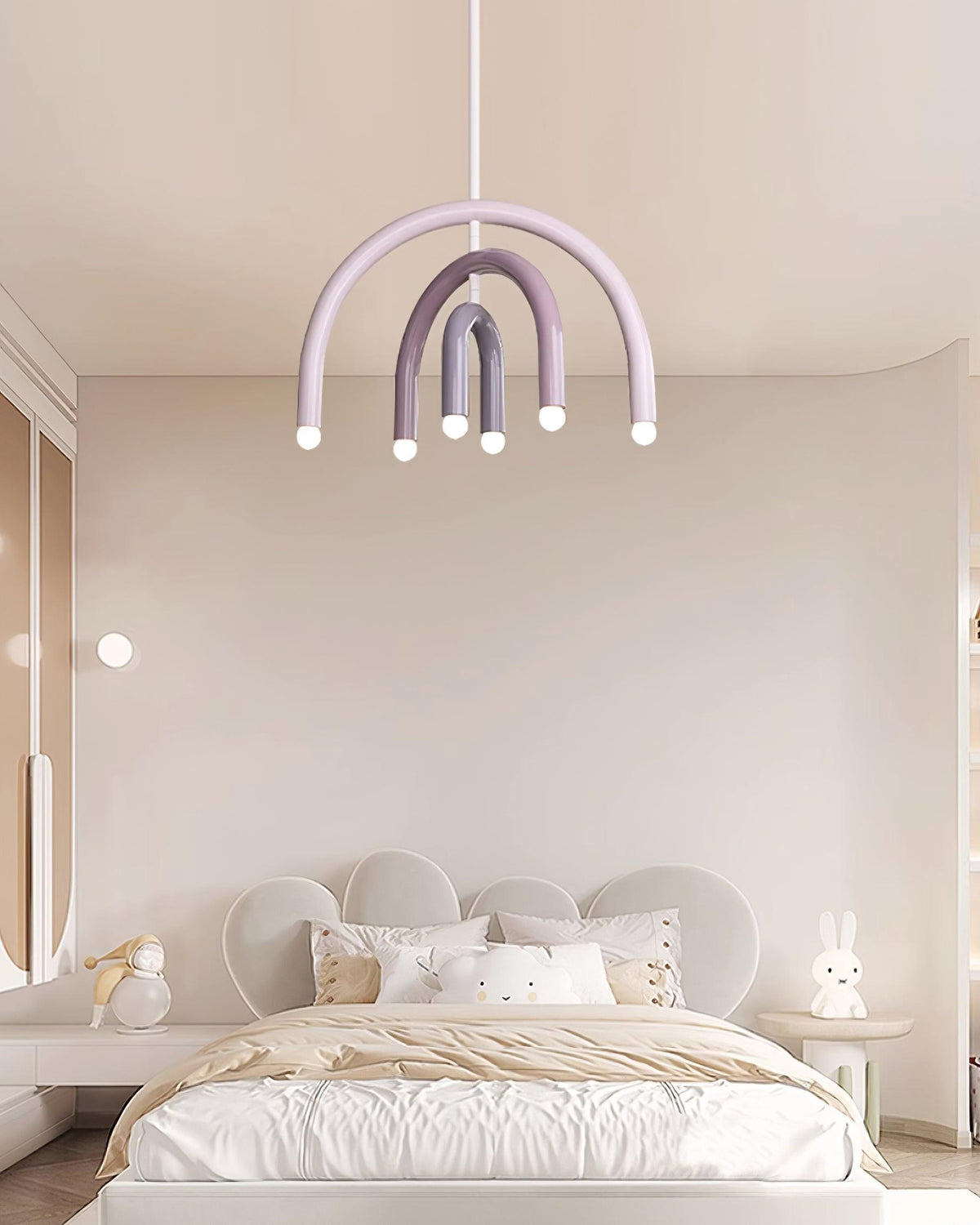Lampada a sospensione Rainbow Arc moderna in metallo per soggiorno e sala da pranzo