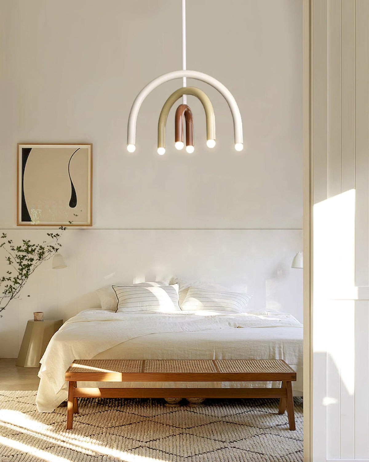 Lampada a sospensione Rainbow Arc moderna in metallo per soggiorno e sala da pranzo
