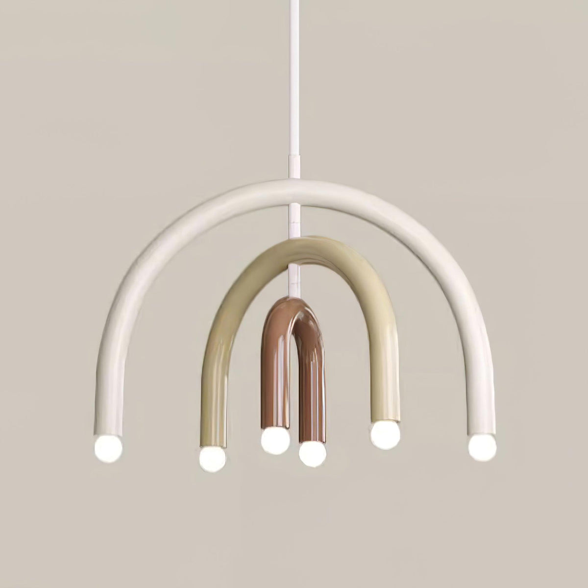 Lampada a sospensione Rainbow Arc moderna in metallo per soggiorno e sala da pranzo