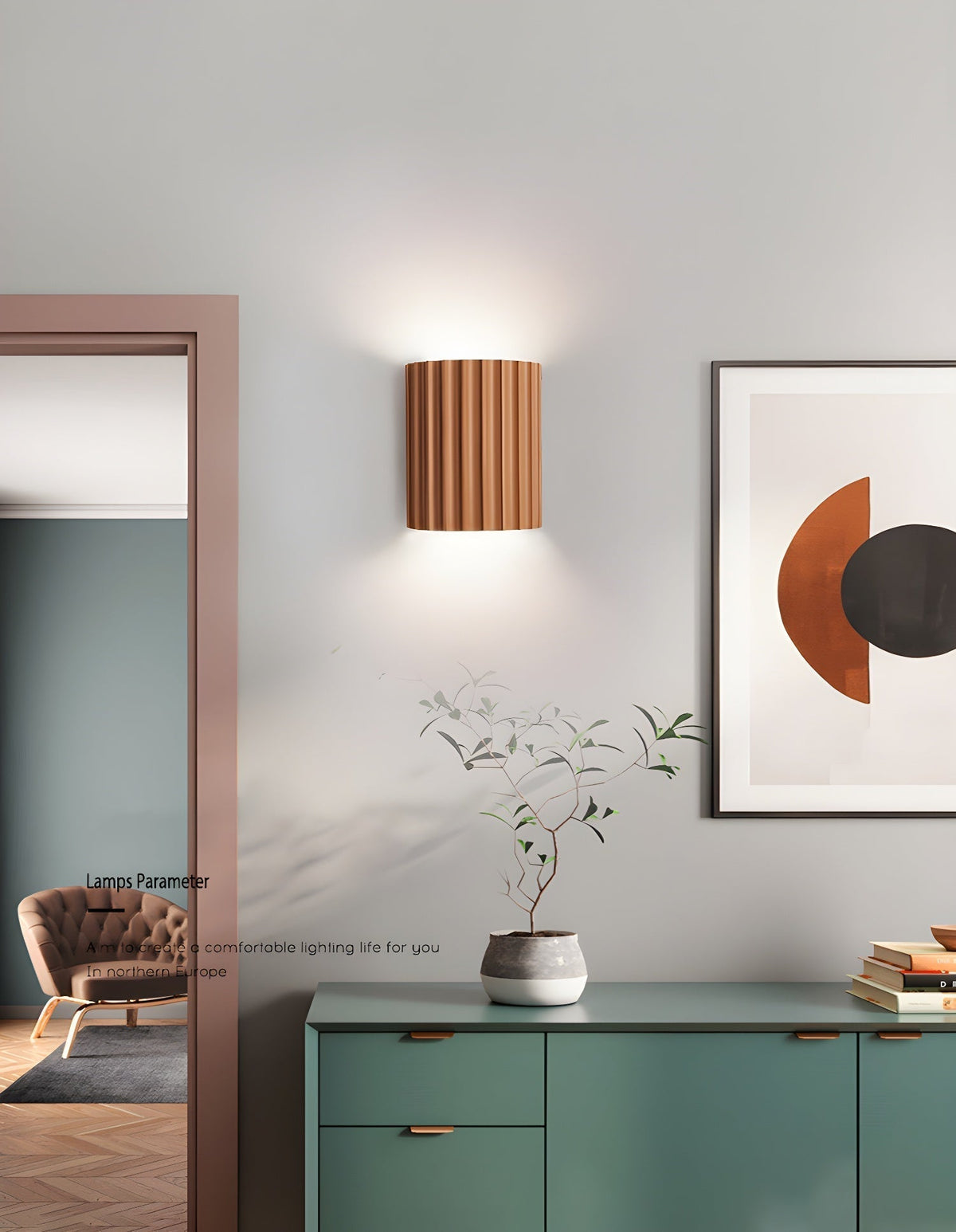 Ivvinen lampada da parete in resina con motivo nordico art a rilievo