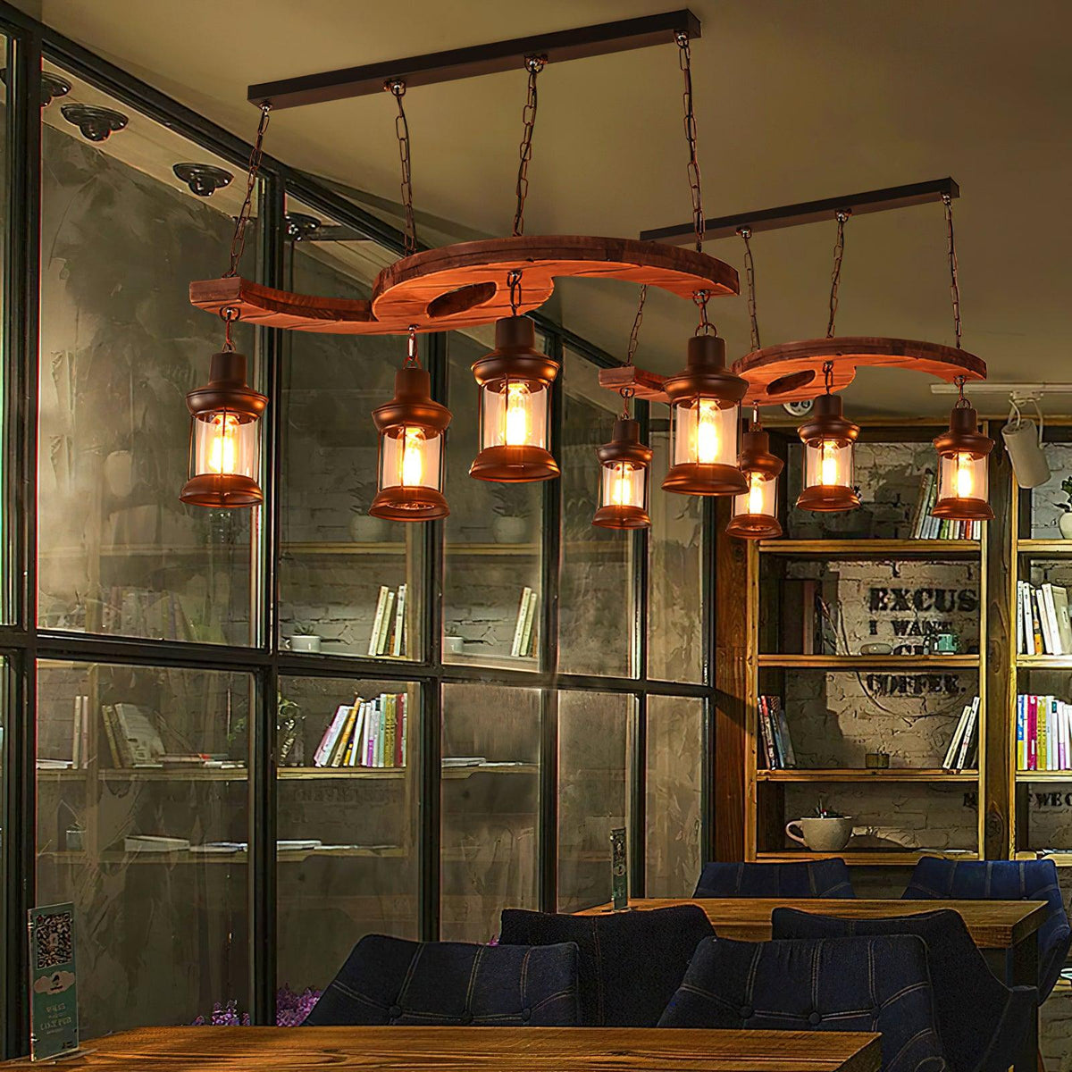 Tavlen lampadario legno vintage Curvo