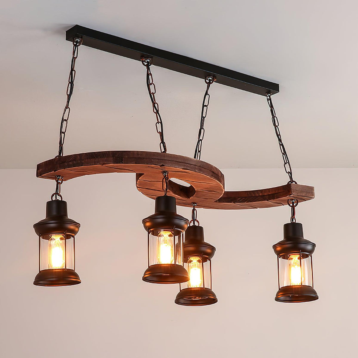 Tavlen lampadario legno vintage Curvo