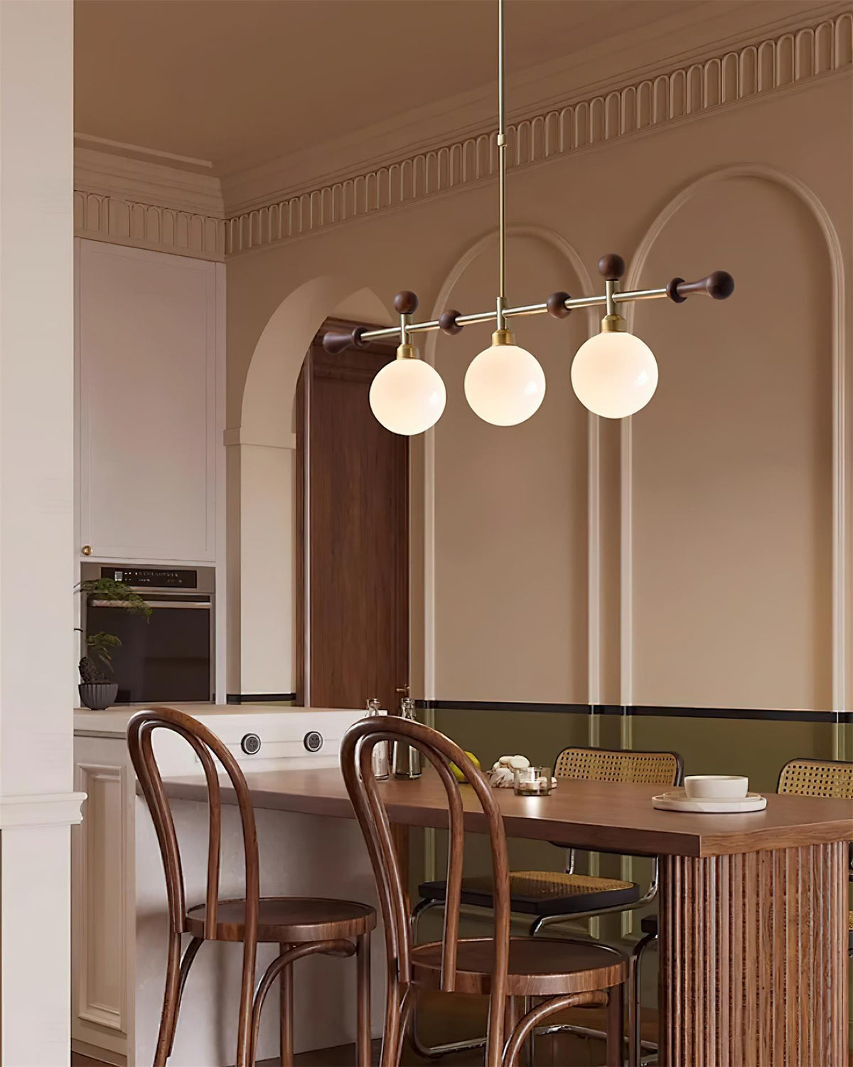 Lampadario lineare Globale LED/a Incandescenza per sala da pranzo Isola Cucina a globo