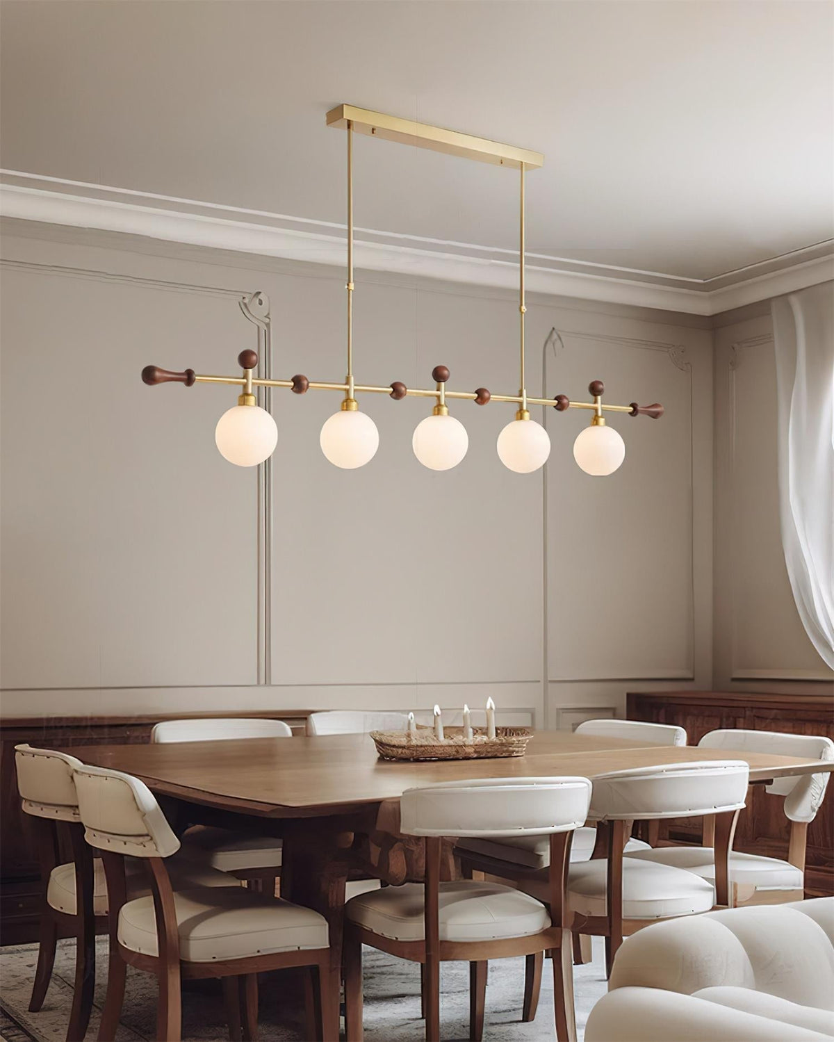 Lampadario lineare Globale LED/a Incandescenza per sala da pranzo Isola Cucina a globo