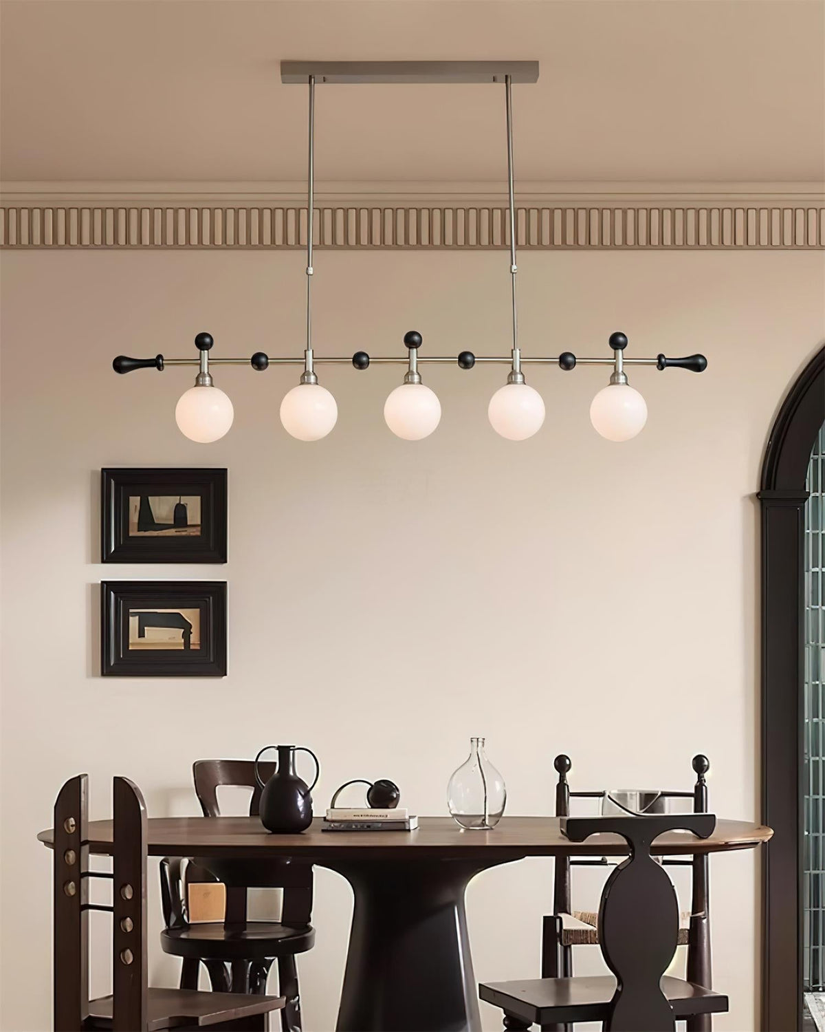Lampadario lineare Globale LED/a Incandescenza per sala da pranzo Isola Cucina a globo