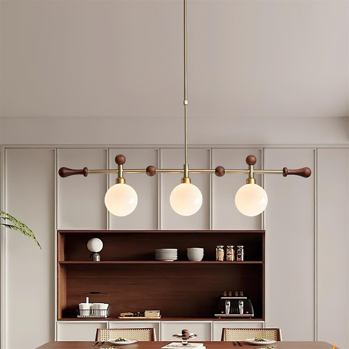 Lampadario lineare Globale LED/a Incandescenza per sala da pranzo Isola Cucina a globo