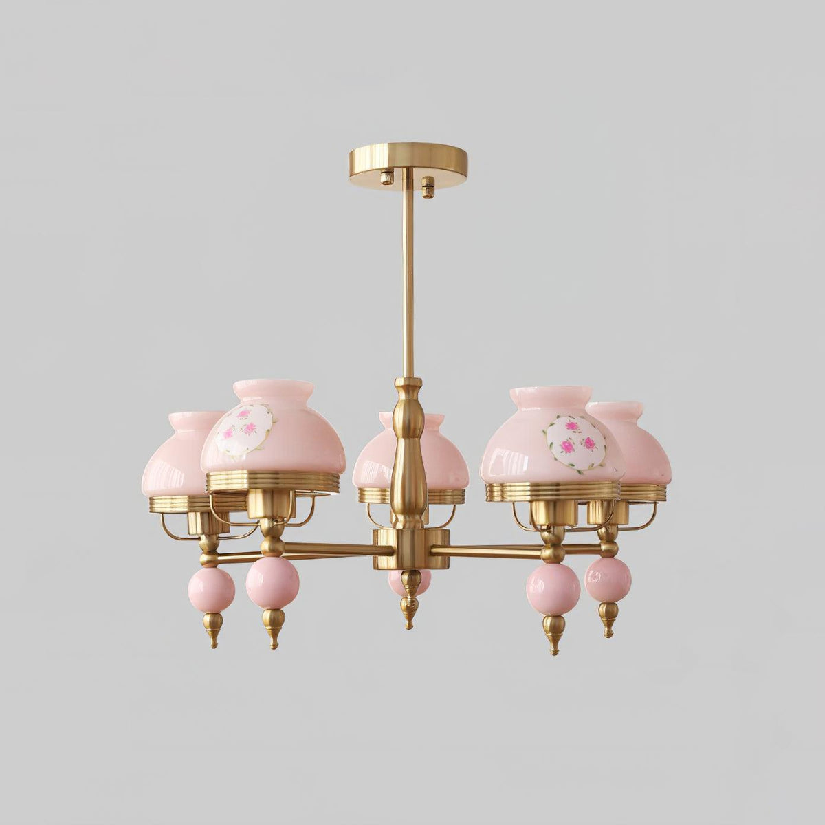 Lampadario in vetro e metallo per sala da pranzo o soggiorno vintage