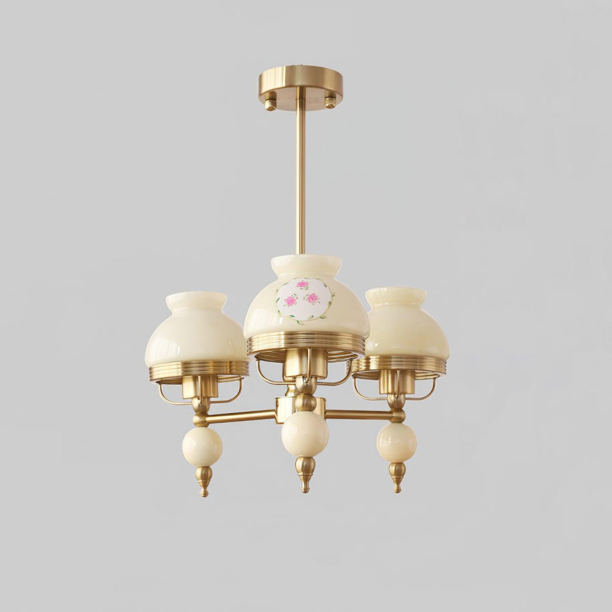 Lampadario in vetro e metallo per sala da pranzo o soggiorno vintage