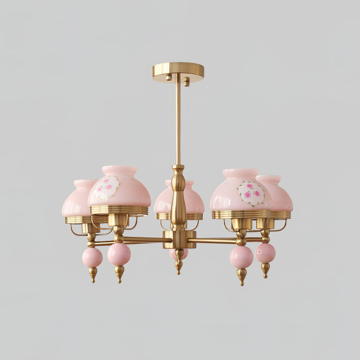 Lampadario in vetro e metallo per sala da pranzo o soggiorno vintage