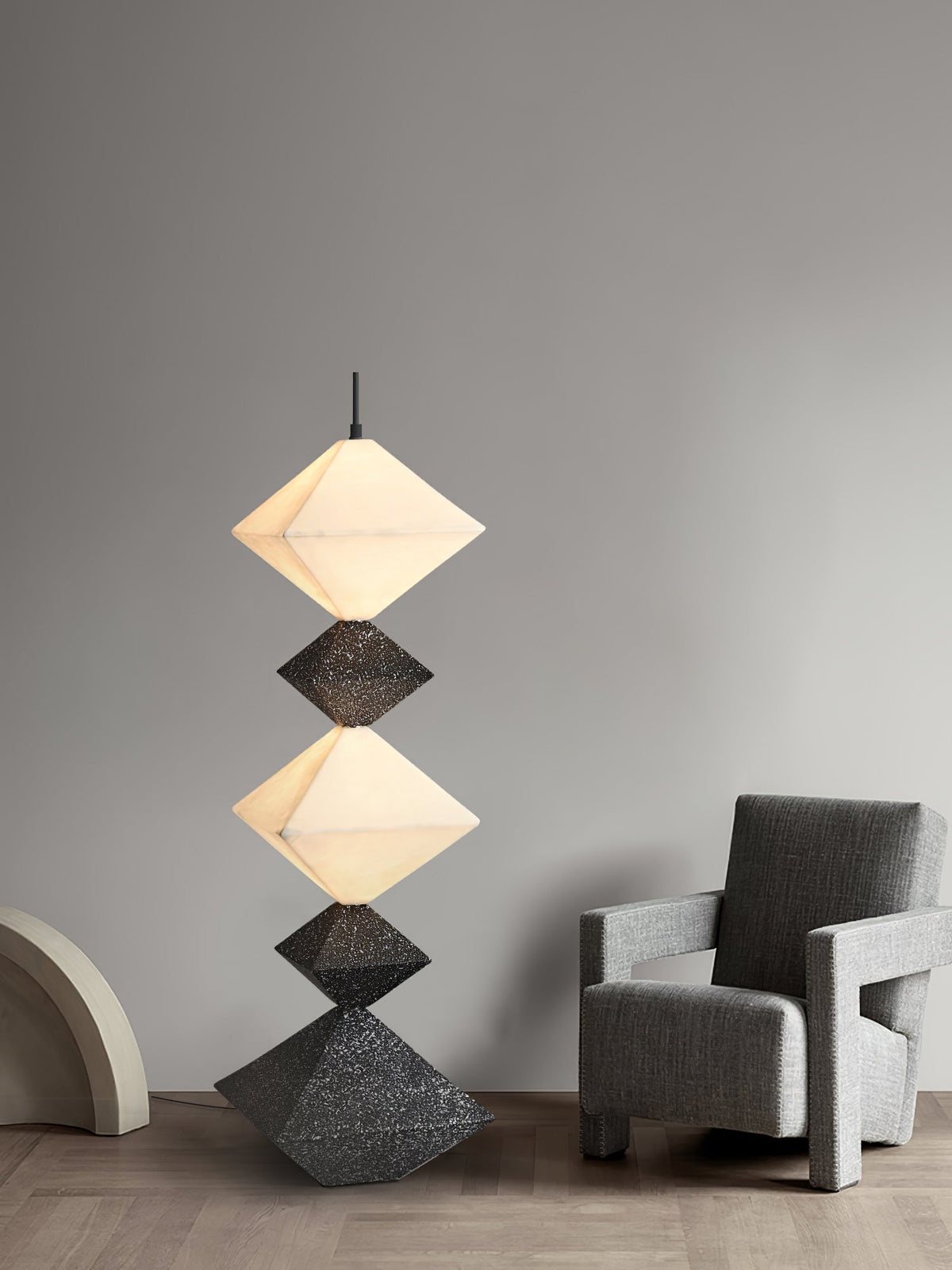 GeoGlow Rhombus Cube lampada da terra