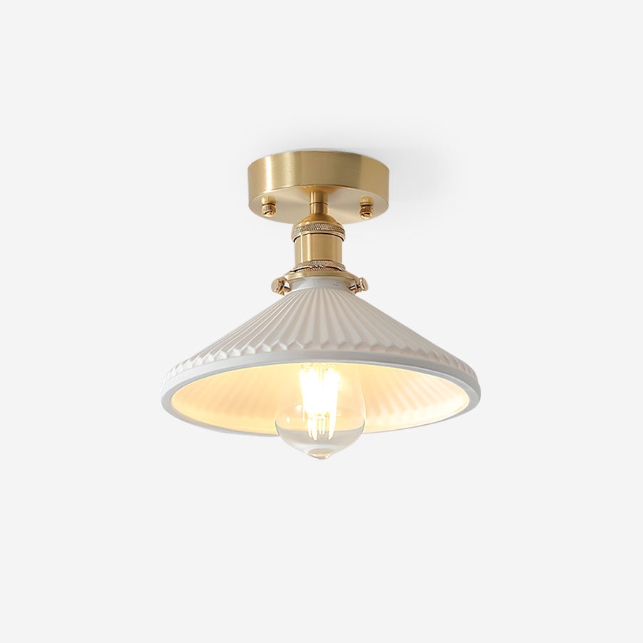 Belmont lampada da soffitto vintage in ottone e ceramica