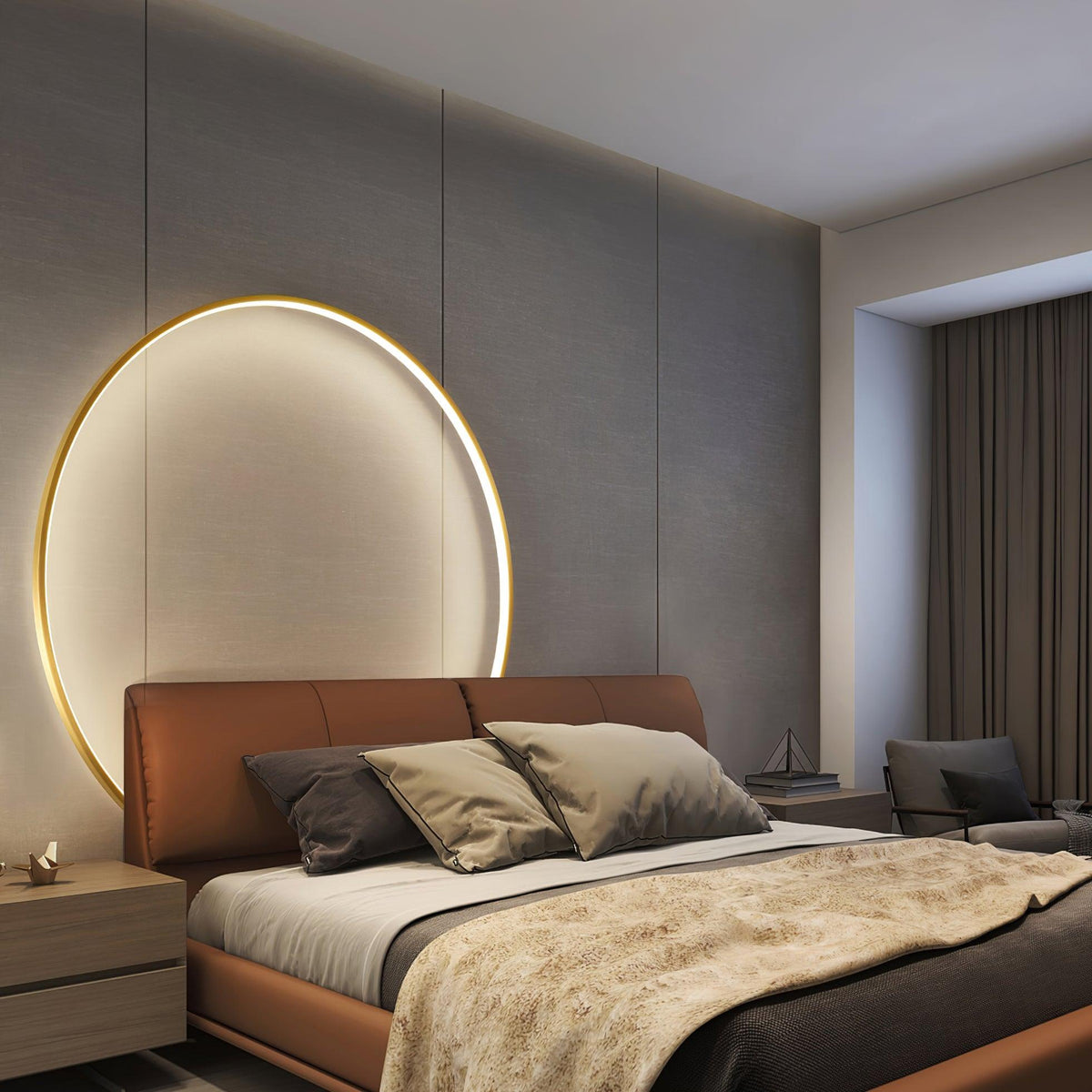 Oriaenne lampada da parete minimalista a Forma di Anello LED in ottone in metallo moderno