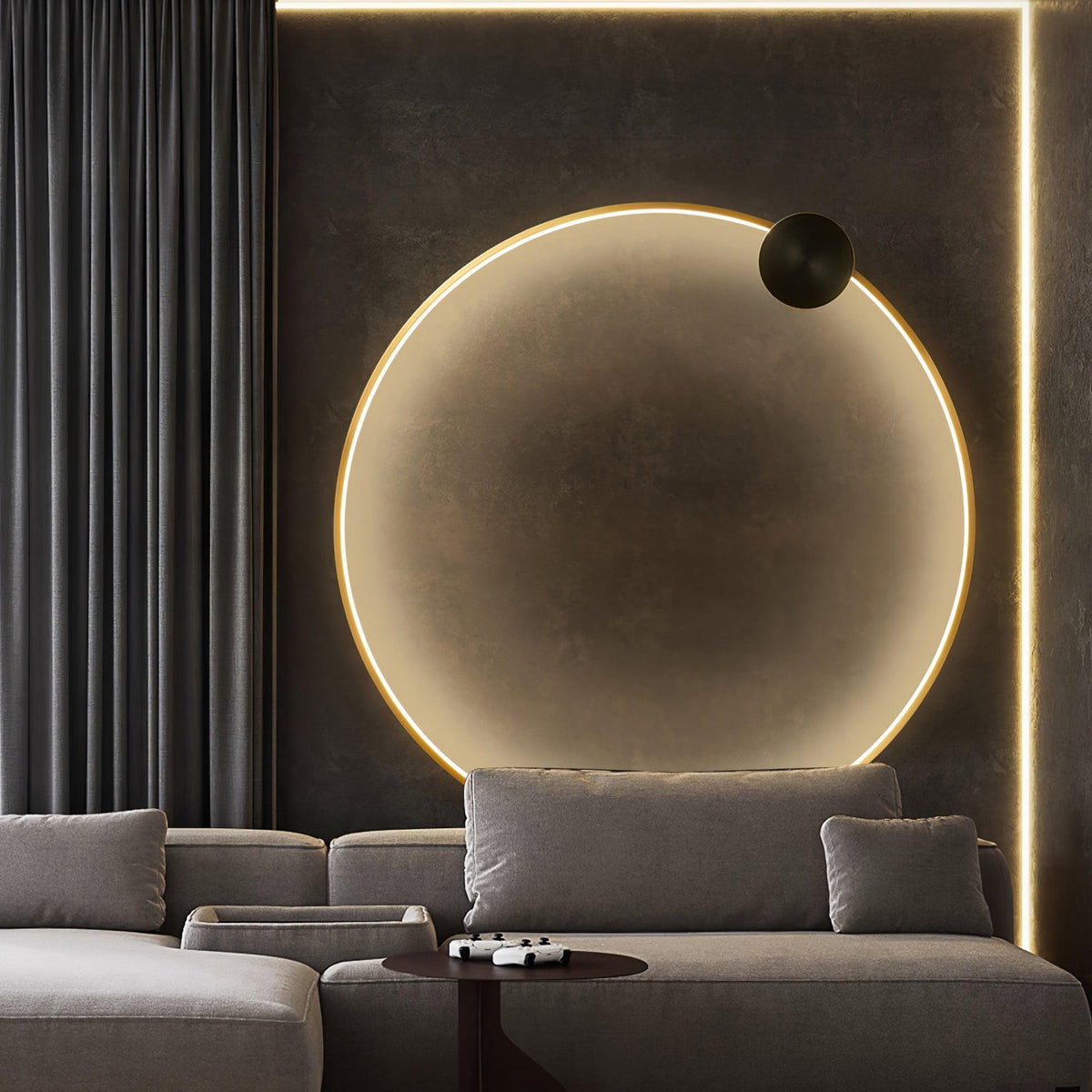 Oriaenne lampada da parete minimalista a Forma di Anello LED in ottone in metallo moderno