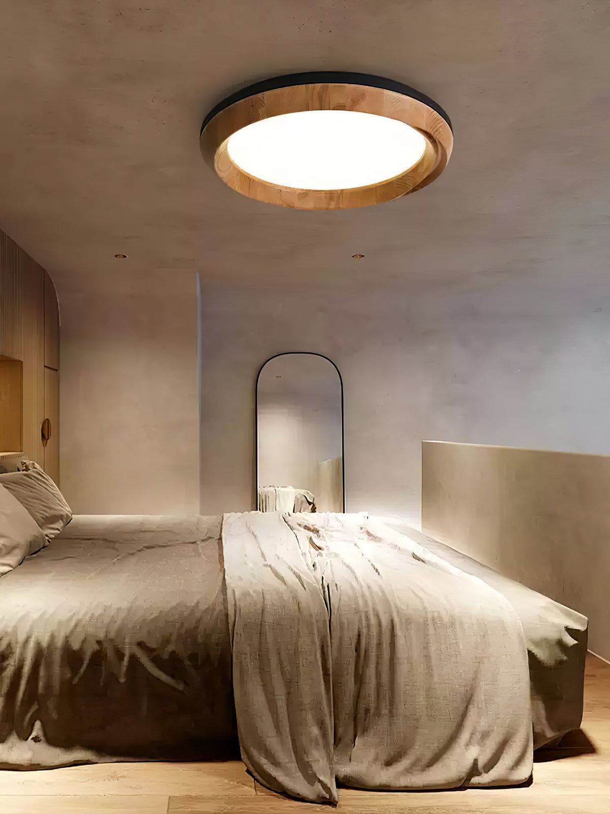 Aurdoreth lampada da soffitto moderna minimalista in legno effetto onde