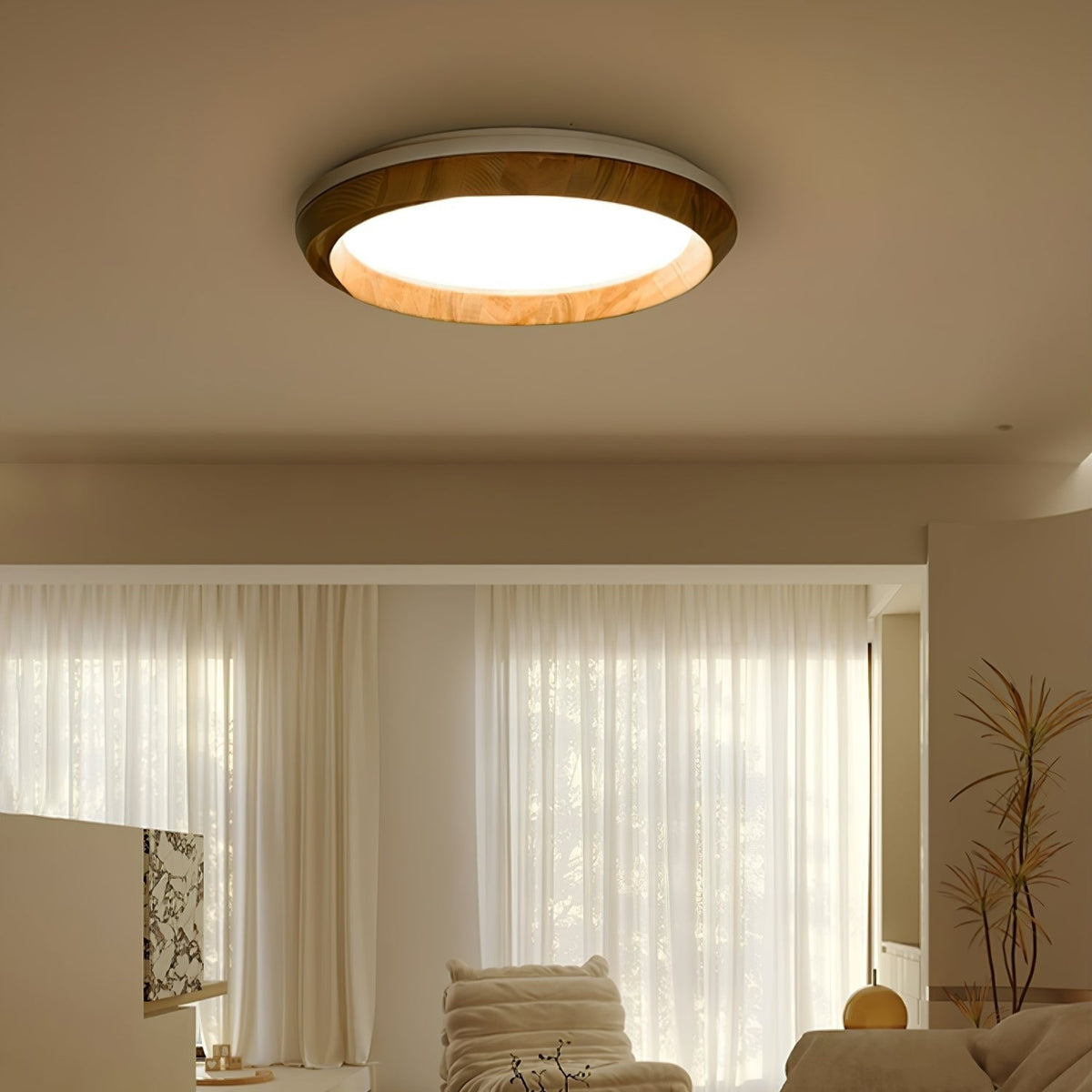 Aurdoreth lampada da soffitto moderna minimalista in legno effetto onde
