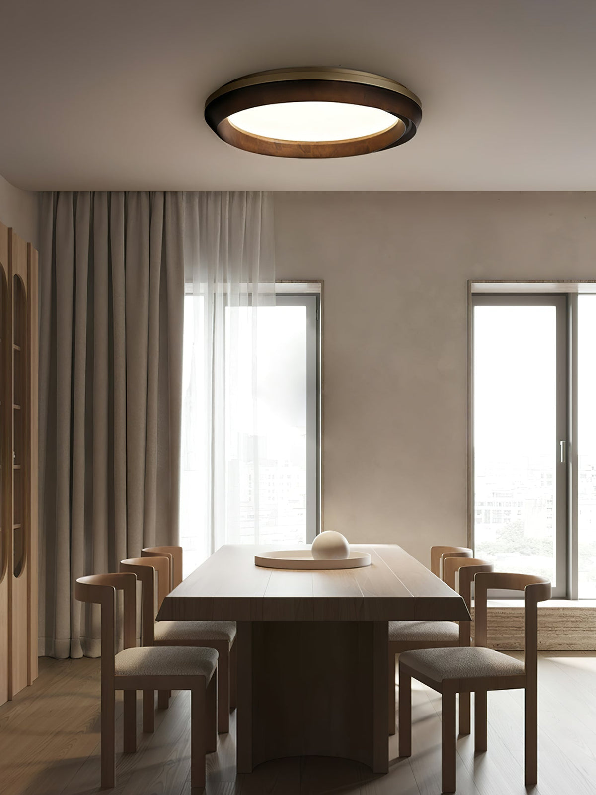 Aurdoreth lampada da soffitto moderna minimalista in legno effetto onde