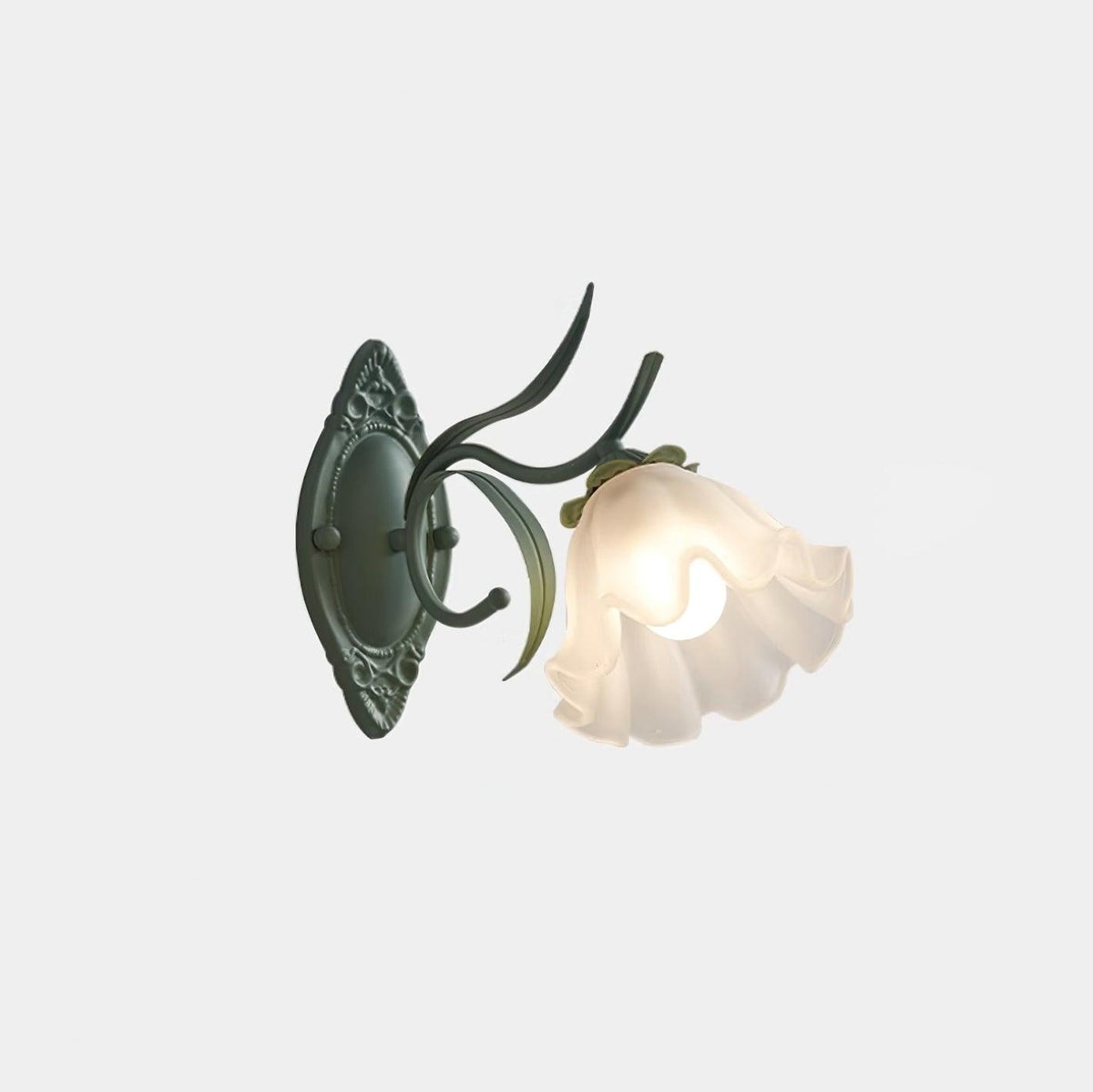 Lampada da parete vintage con paralume in vetro floreale per camera da letto e soggiorno