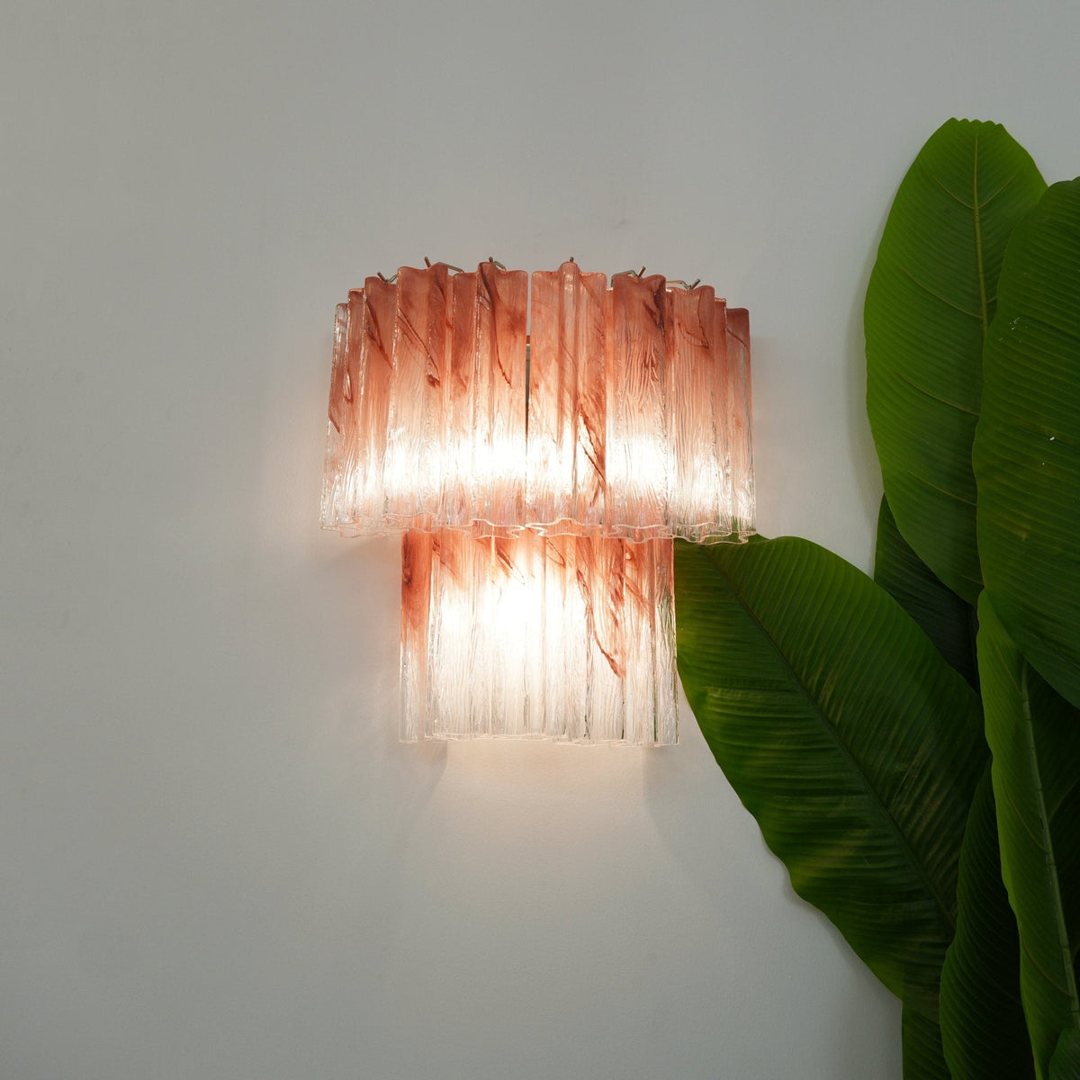 Lioreeria lampada da parete in vetro Rosa a Lame Effetto Acquerello romantico