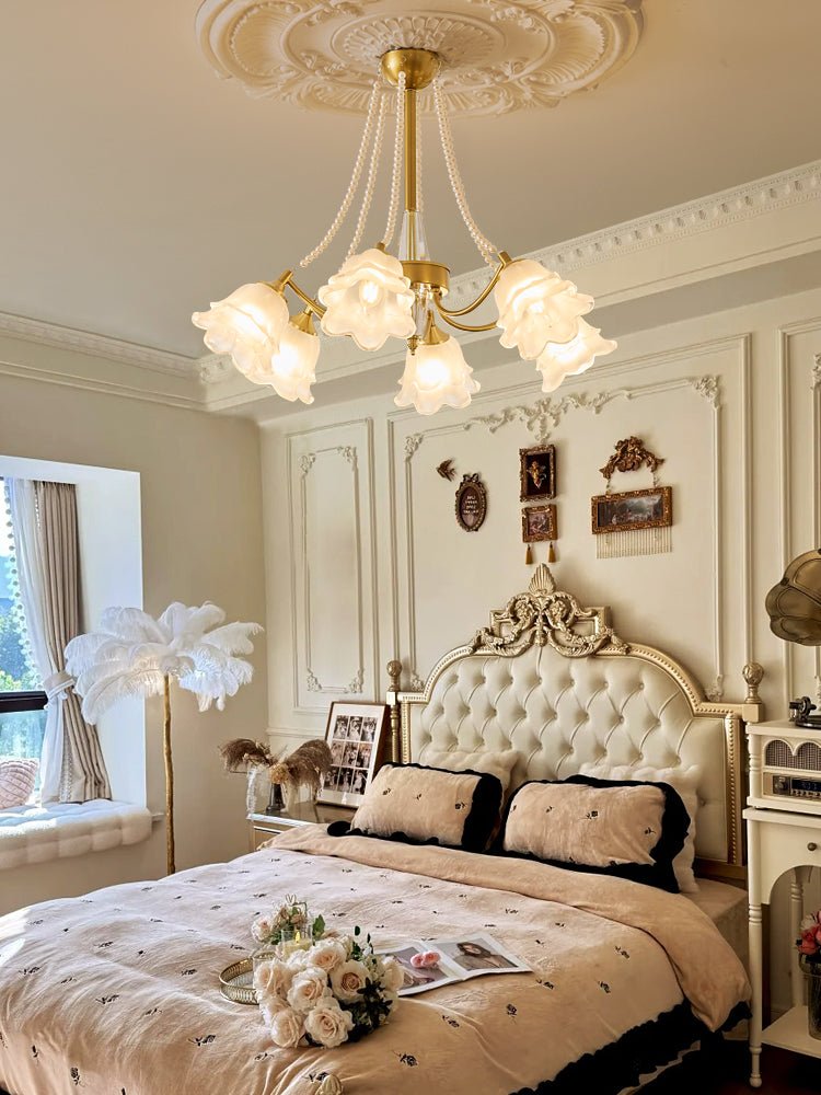 Allirila lampadario Eleganza vintage Bloom Perle vetro