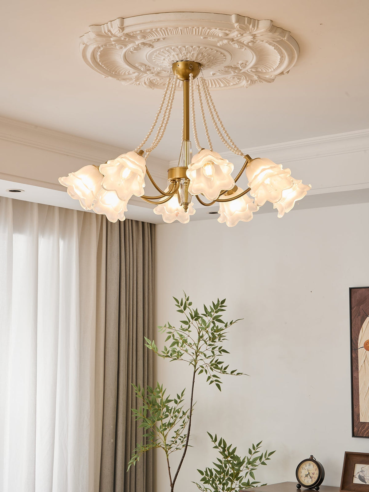 Allirila lampadario Eleganza vintage Bloom Perle vetro