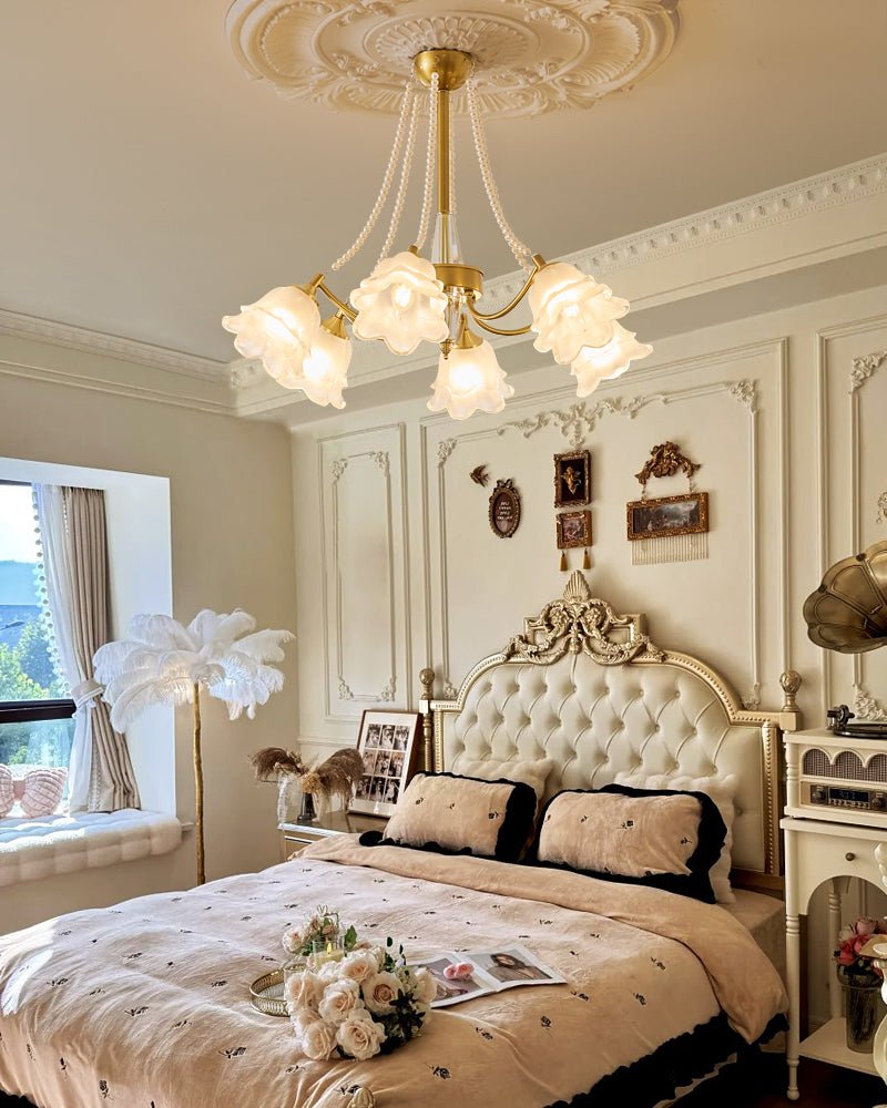 Allirila lampadario Eleganza vintage Bloom Perle vetro