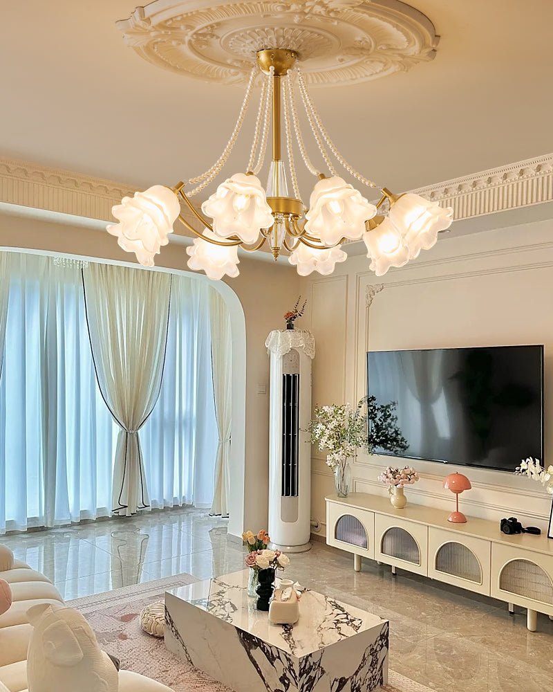 Allirila lampadario Eleganza vintage Bloom Perle vetro