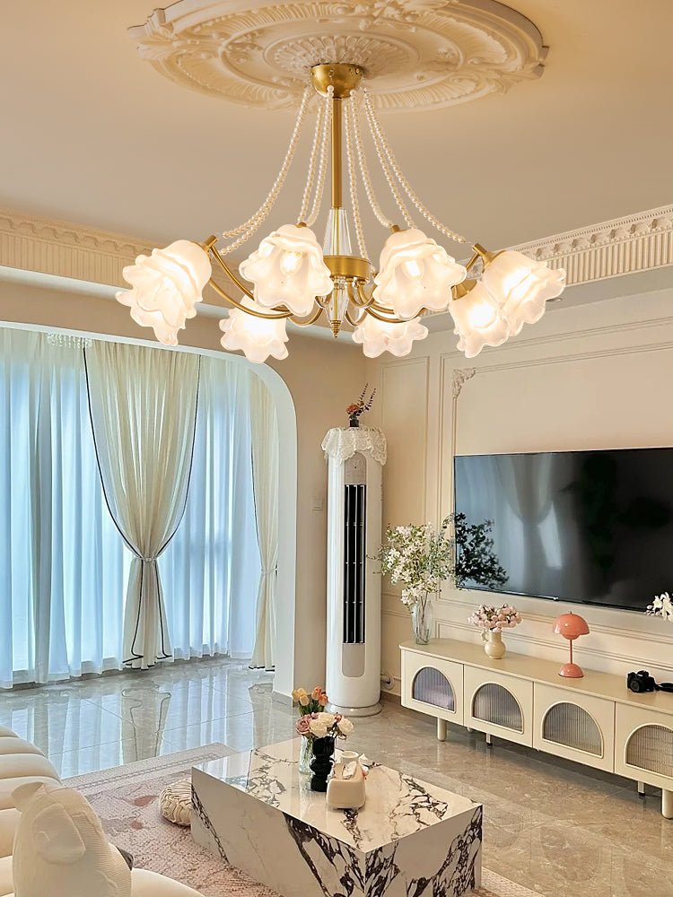 Allirila lampadario Eleganza vintage Bloom Perle vetro
