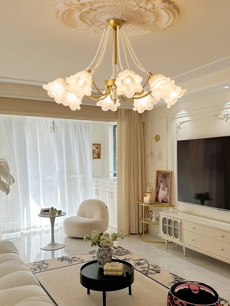 Allirila lampadario Eleganza vintage Bloom Perle vetro