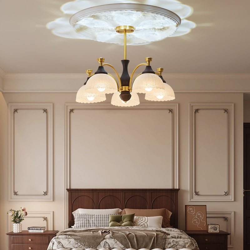 Avvynila lampadario Eleganza vintage in ottone e legno