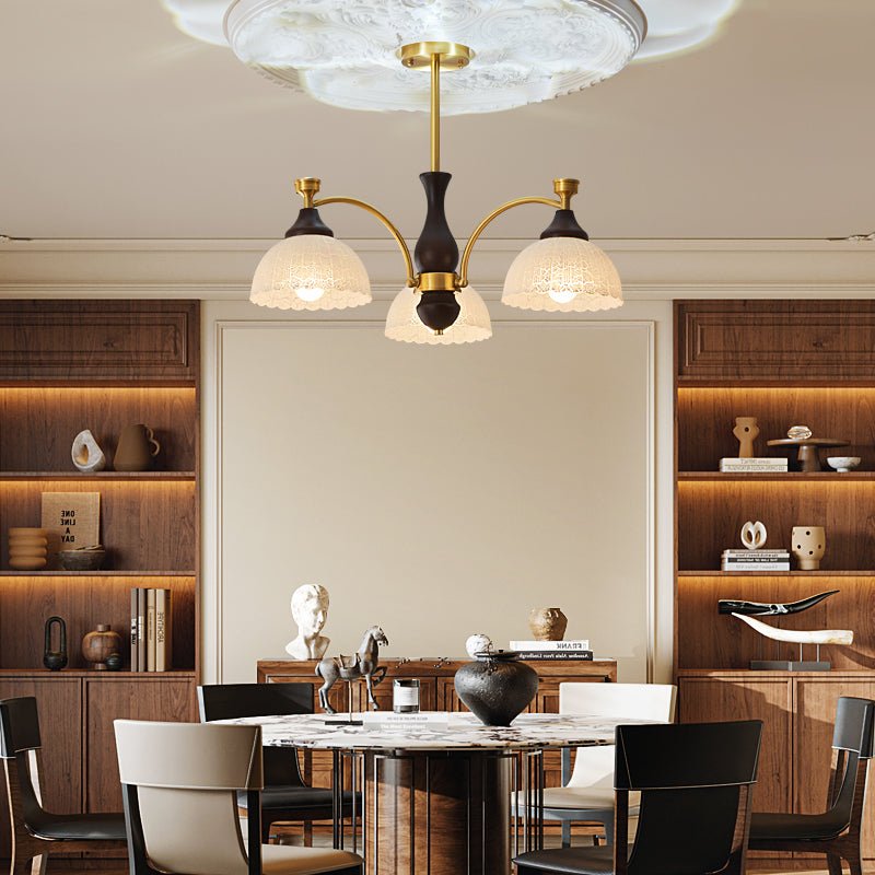 Avvynila lampadario Eleganza vintage in ottone e legno