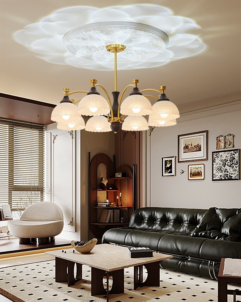 Avvynila lampadario Eleganza vintage in ottone e legno