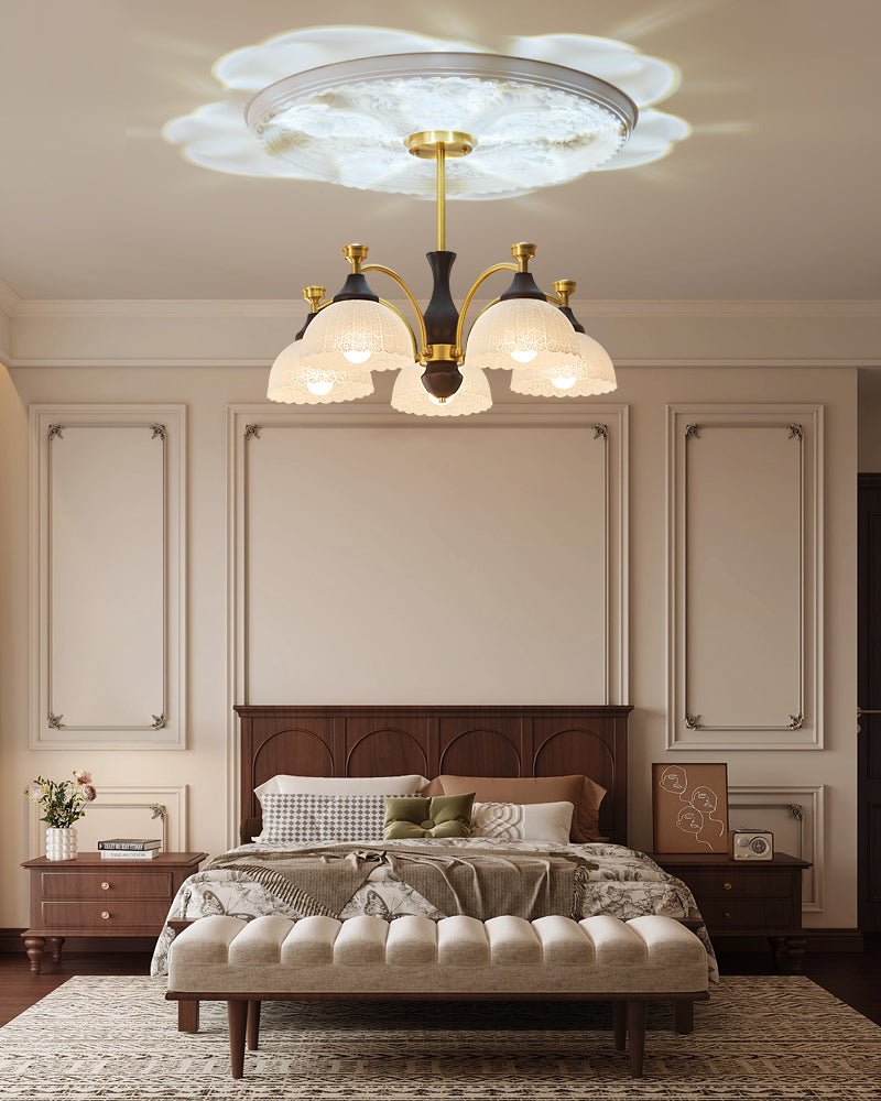 Avvynila lampadario Eleganza vintage in ottone e legno