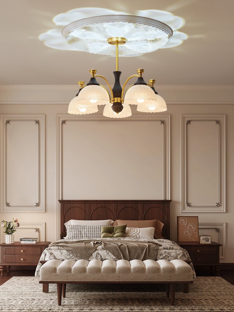 Avvynila lampadario Eleganza vintage in ottone e legno