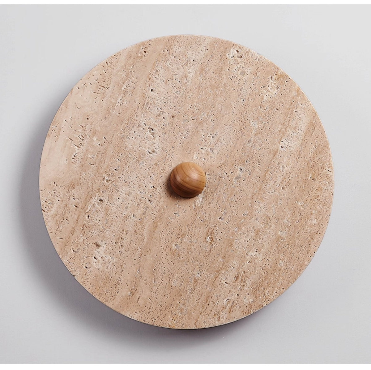 Valisine Round travertino Disk lampada da parete